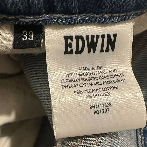 NWT Edwin Anthropologie Marli Ankle Bliss Wide Leg Light Blue Hi Waist Mom Jean - Picture 10 of 10